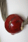 Naszyjnik- Czerwona kula na lnie