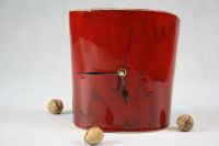 Ceramiczny zegar stojący- czerwony