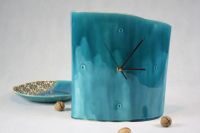 Ceramiczny turkusowy zegar stojący